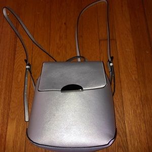 Silver Backpack Purse
